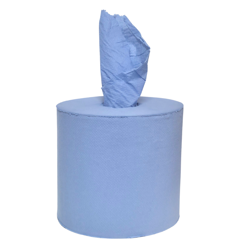 Blue coreless centrefeed paper hand towel, whisper hand towel, coreless, paper hand towel, pull through hand towel, centre feed, centre-pull, blue for food prep areas, Blue Centrefeed paper hand towel, hand towel manufacturer, blue hand towel, whisper, whisper paper products, bulk purchase, 2417, blue