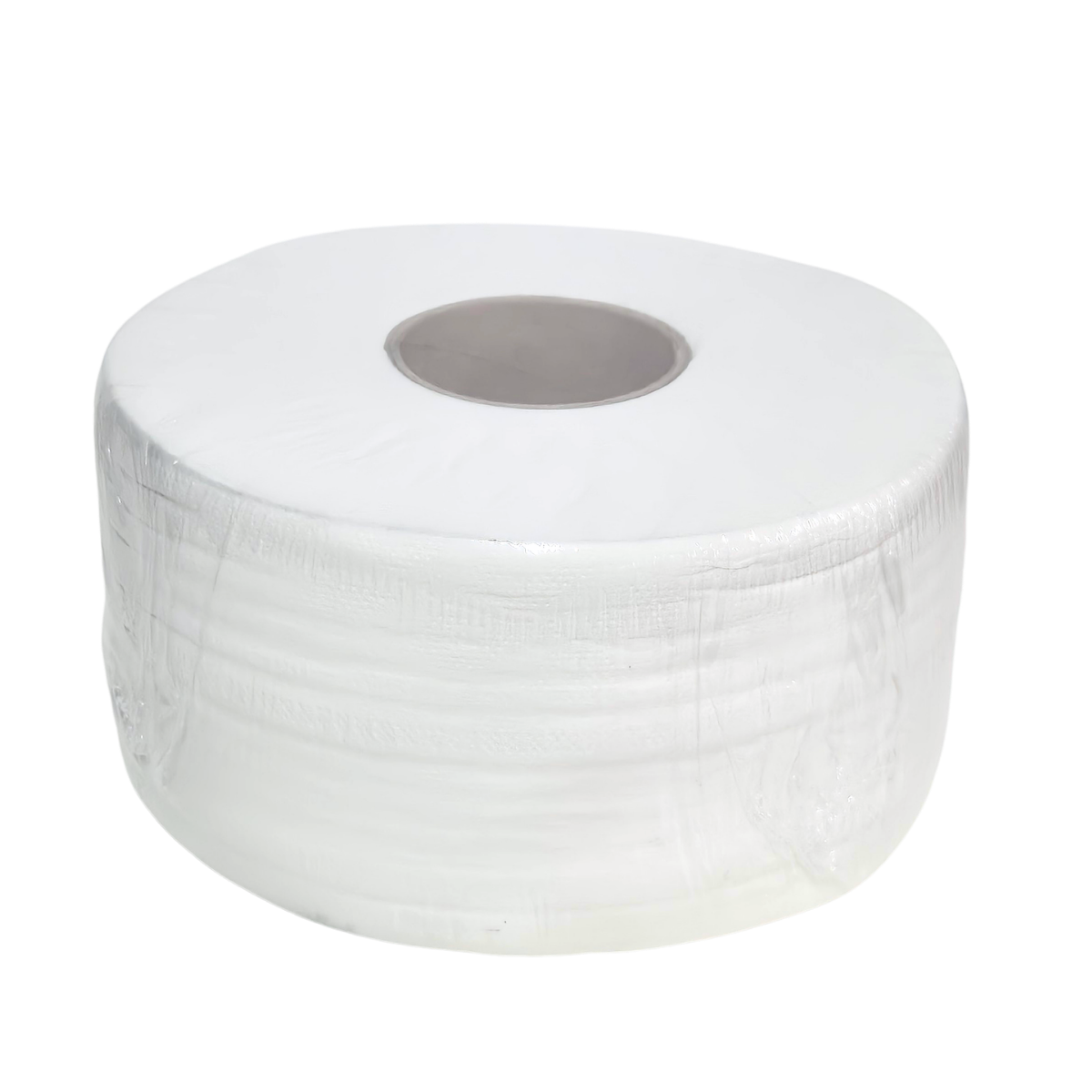 Whisper mini jumbo toilet roll, white, virgin wood material, toilet paper jumbo roll, smaller jumbo, 2712, poly wrapped, plastic wrapper