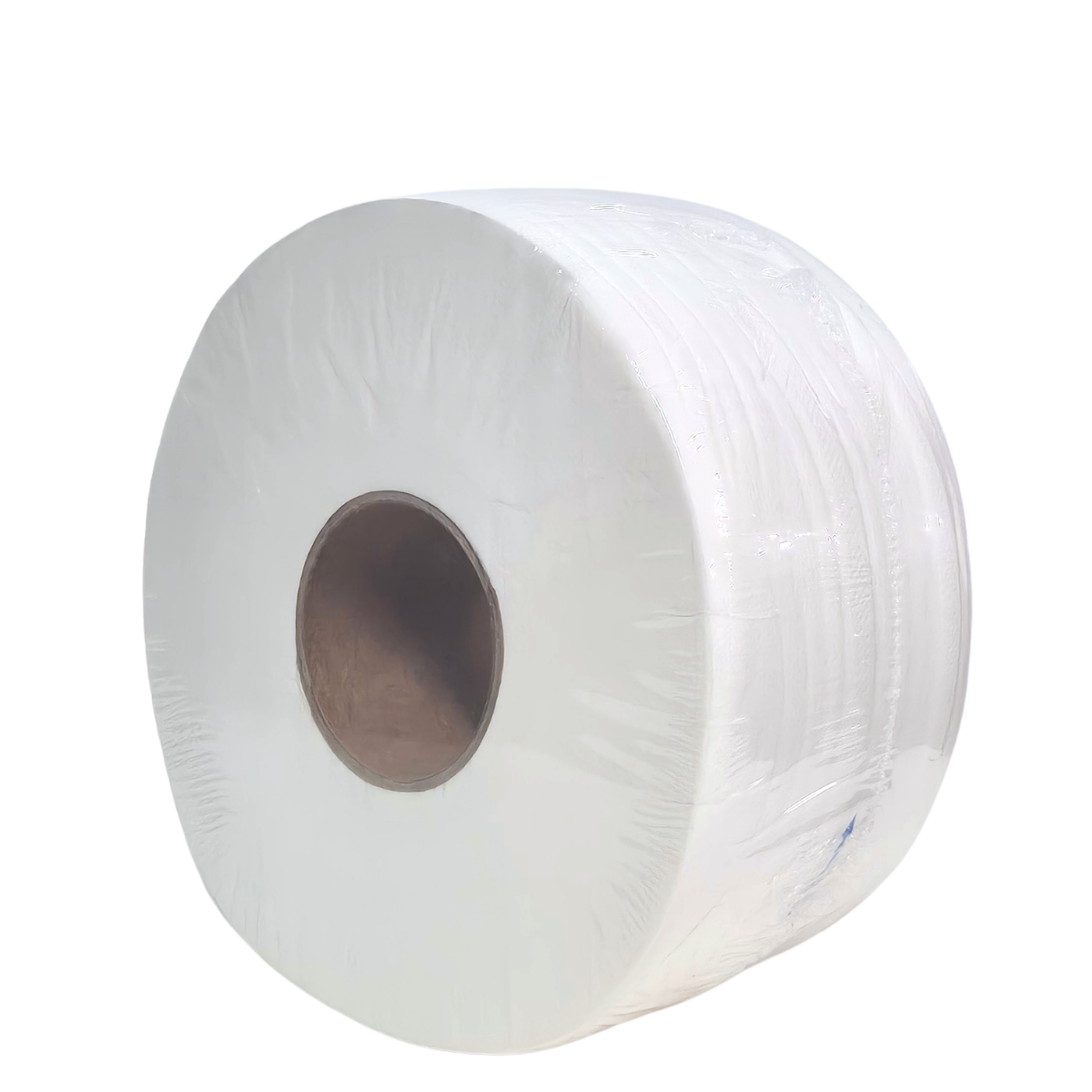 Whisper mini jumbo toilet roll, white, virgin wood material, toilet paper jumbo roll, smaller jumbo, 2712, poly wrapped, plastic wrapper