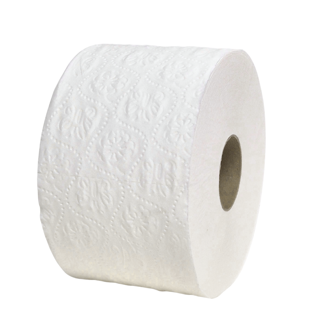 Whisper junior jumbo toilet tissue roll, toilet paper jumbo, white virgin wood pulp, great for high traffic areas, 2718