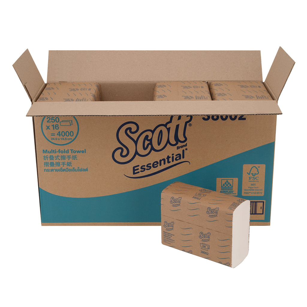 38002, SCOTT hand towels, SCOTT paper hand towels, Folded Hand Towel, Folded Paper Hand Towel, Folded Paper Towel, Hand Towel, Multifold Hand Towel, Multifold Paper Towel, Multifold Towel, Paper Hand Towel, Paper Towel, Paper towel Z fold, Towel