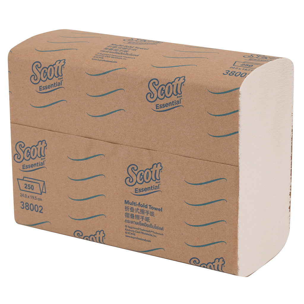 38002, SCOTT hand towels, SCOTT paper hand towels, Folded Hand Towel, Folded Paper Hand Towel, Folded Paper Towel, Hand Towel, Multifold Hand Towel, Multifold Paper Towel, Multifold Towel, Paper Hand Towel, Paper Towel, Paper towel Z fold, Towel