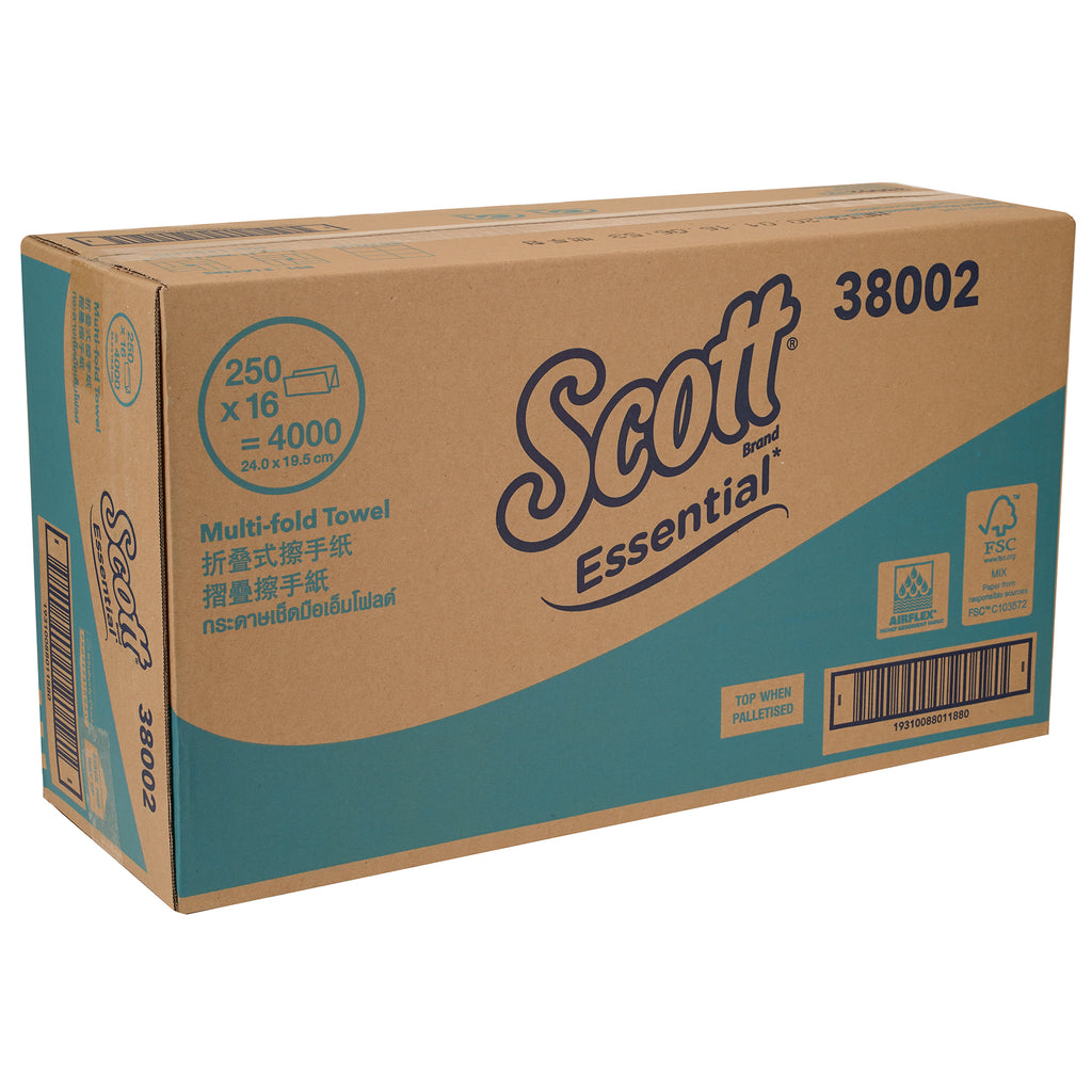 38002, SCOTT hand towels, SCOTT paper hand towels, Folded Hand Towel, Folded Paper Hand Towel, Folded Paper Towel, Hand Towel, Multifold Hand Towel, Multifold Paper Towel, Multifold Towel, Paper Hand Towel, Paper Towel, Paper towel Z fold, Towel