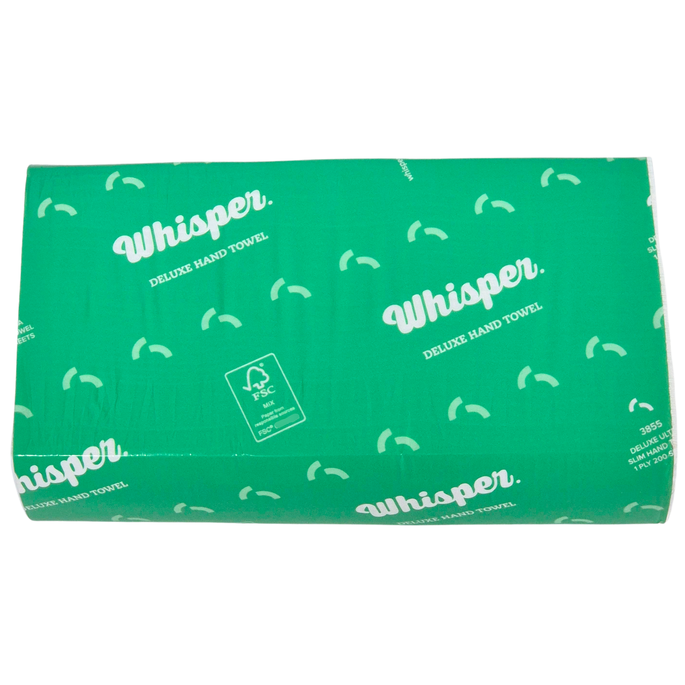 Whisper Ultrafold Hand Towel 1Ply, Manufacturer, paper manufacturer, Paper hand towel, folded hand towel, Whisper, 3855, 200 Sheets per pack, 23cm x 24cm