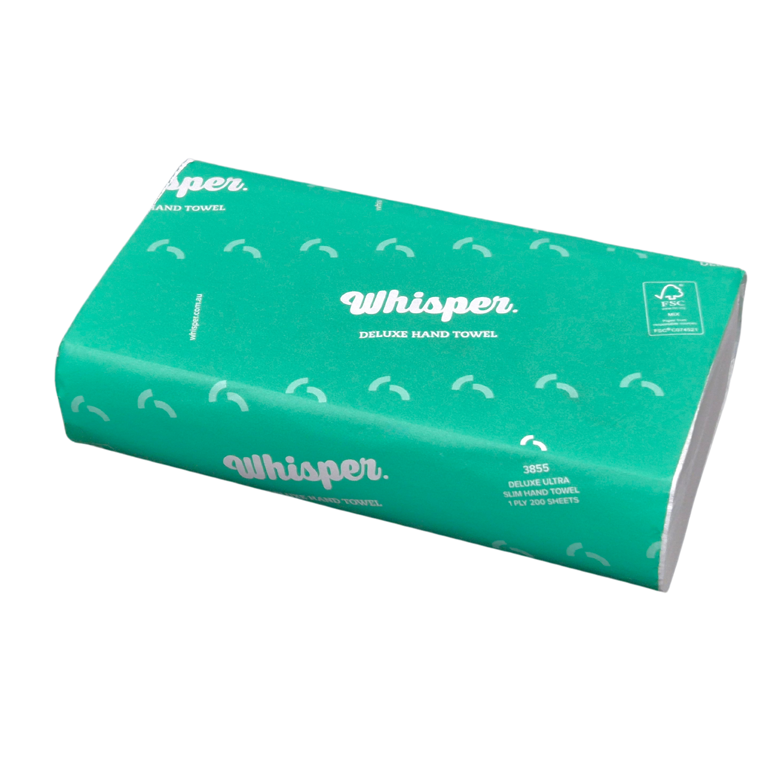 Whisper Ultrafold Hand Towel 1Ply, Manufacturer, paper manufacturer, Paper hand towel, folded hand towel, Whisper, 3855, 200 Sheets per pack, 23cm x 24cm