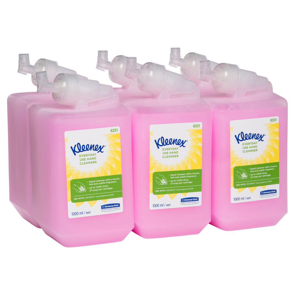 KLEENEX® Liquid Hand Soap (6331), Everyday Use Hand Cleanser, 6 Cartridges / Case, 1 Litre / Cartridge (6L), 6331, everyday soap, hand soap cartridge, Kleenex hand soap, Kleenex soap, Liquid Hand Soap