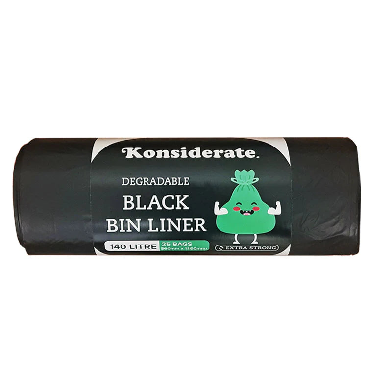 Heavy Duty Black Degradable Bin Liner 140L