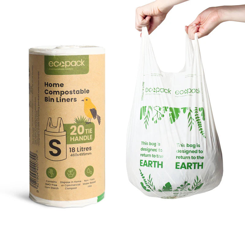 Ecopack 18L Compostable Bin Liners Small - Tie Handles