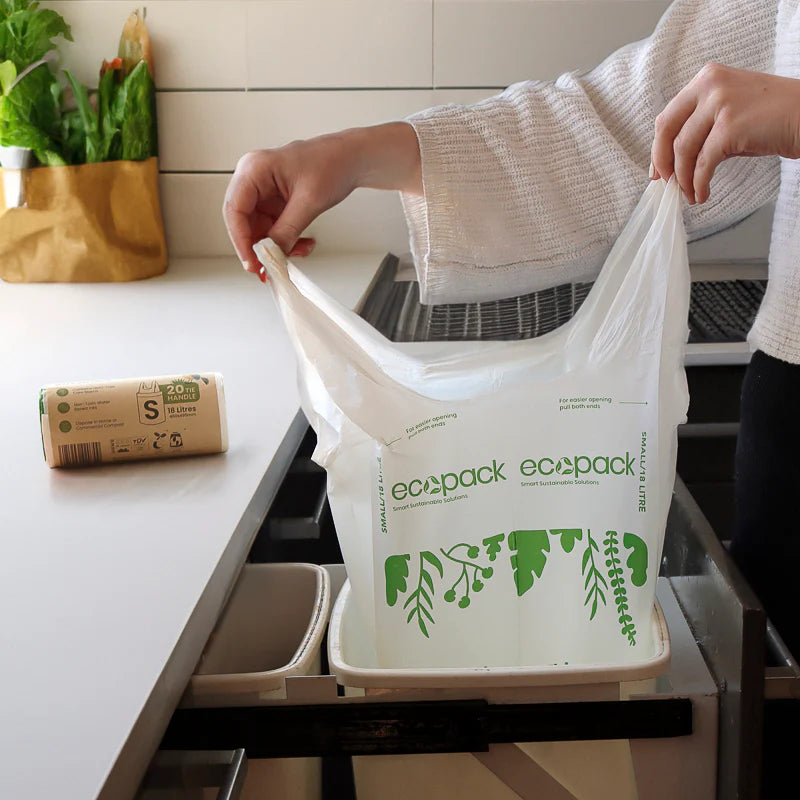 Ecopack 18L Compostable Bin Liners Small - Tie Handles