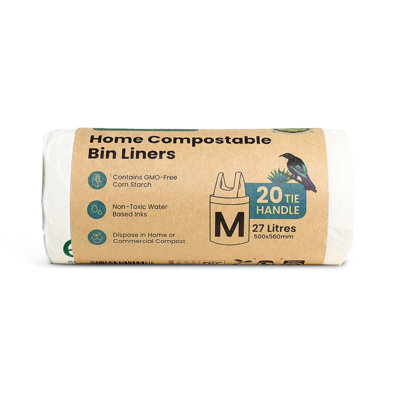 Ecopack 27L Compostable Bin Liners Medium - Tie Handles