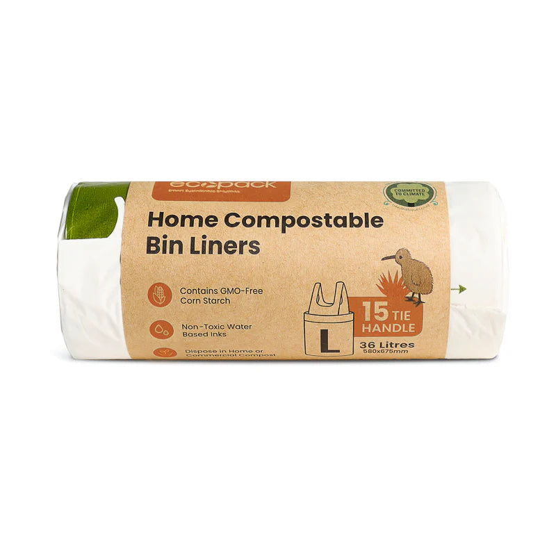 Ecopack 36L Compostable Bin Liners Large - Tie Handles