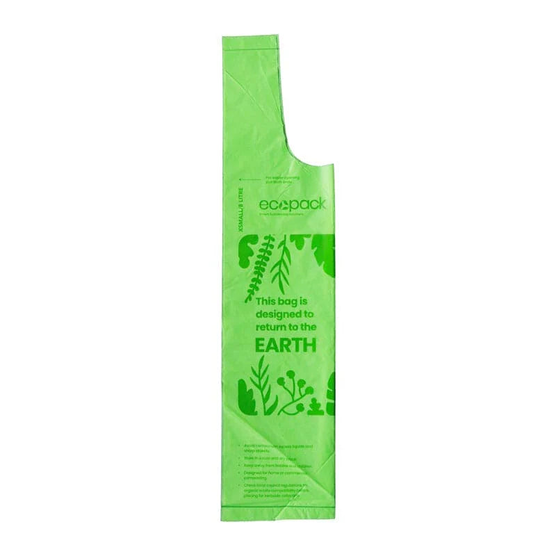 Ecopack 8L Green Compostable Bin Liners - Tie Handles