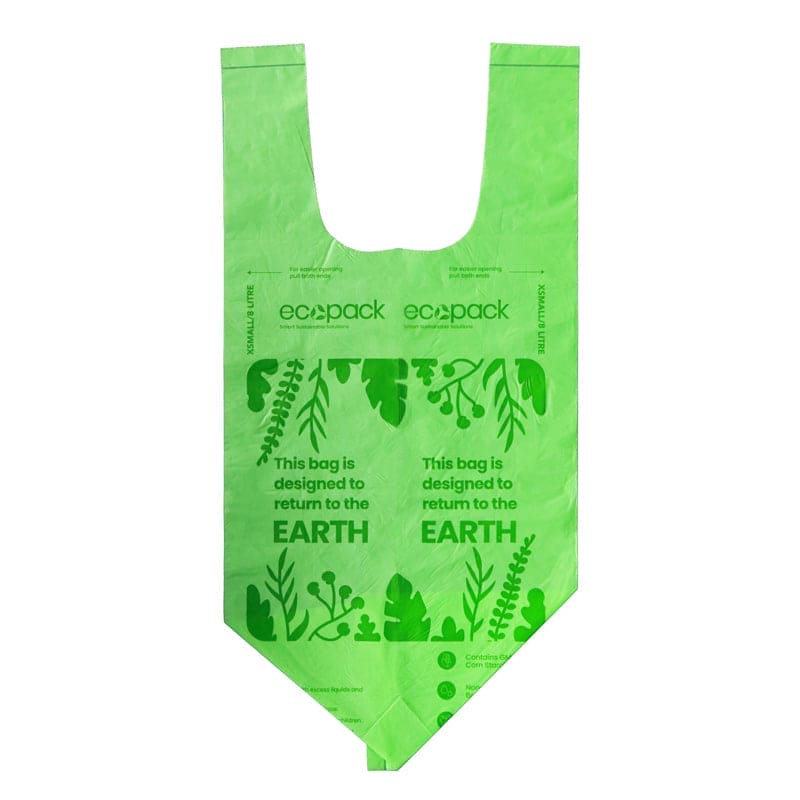 Ecopack 8L Green Compostable Bin Liners - Tie Handles