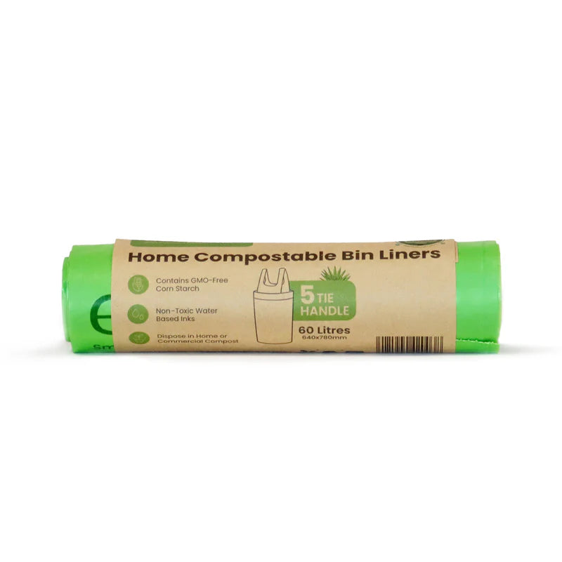 Ecopack 60L Compostable Bin Liners - Tie Handles
