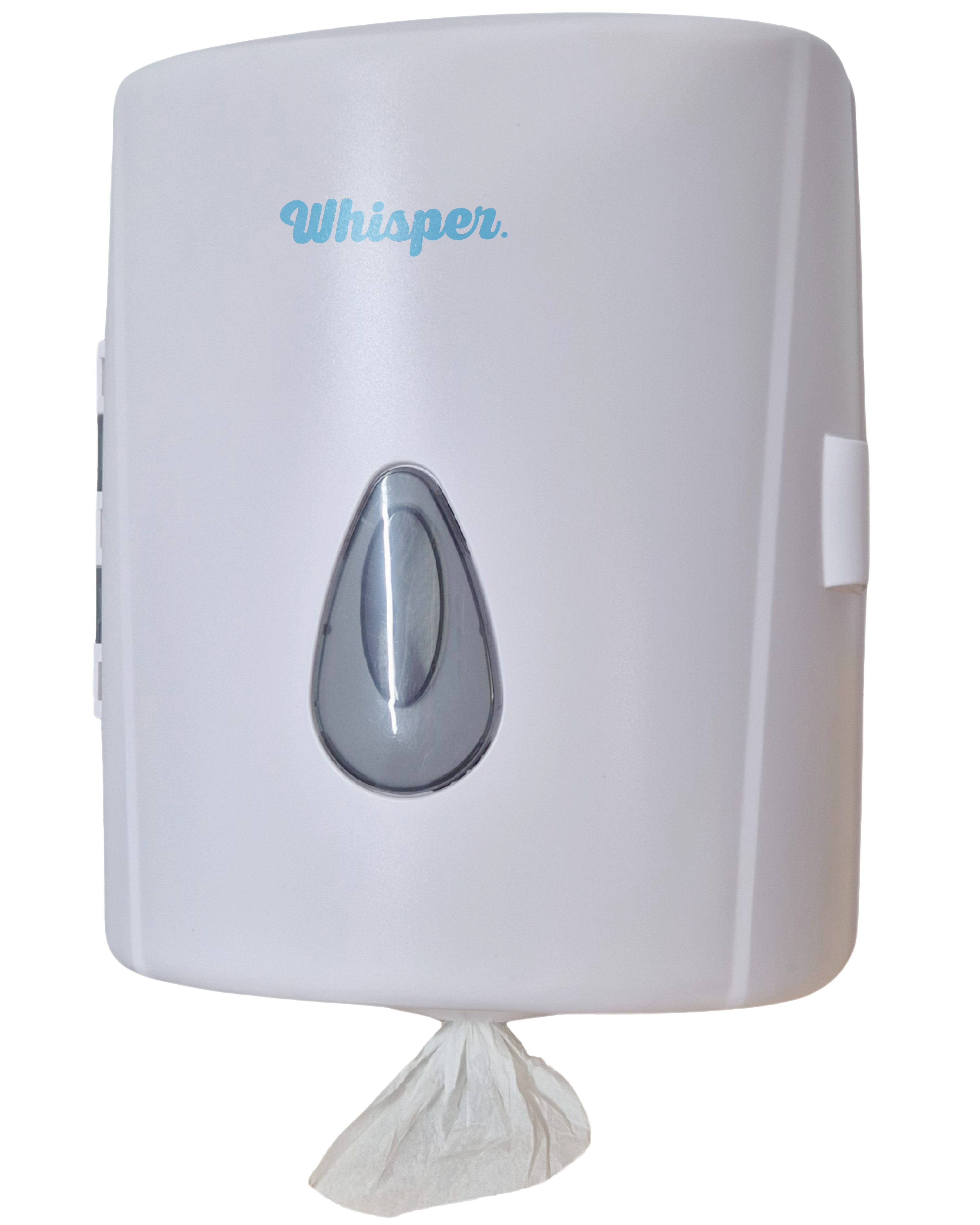 Centrefeed hand towel dispenser, centrefeed paper hand towel dispenser, manufacturer, paper towel dispenser, Whisper paper products, whisper, ABS construction, dispenser manufacturer, centrefeed roll towel, more hygienic, waste prevention, whisper dispenser, center pull