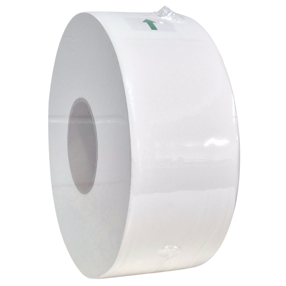 Whisper jumbo toilet tissue, jumbo toilet paper, white, 2ply, virgin wood pulp, 300m, wrapped in poly wrap plastic