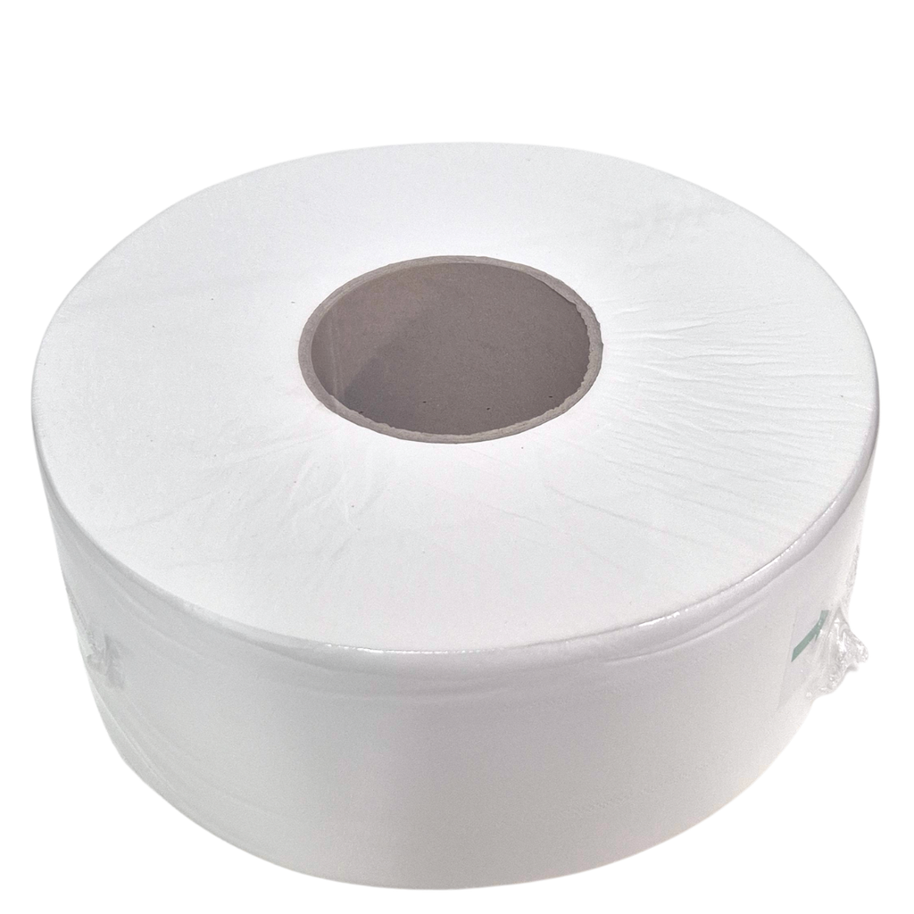 Whisper jumbo roll, toilet tissue, toilet paper, 2750, white virgin wood pulp, poly wrapped, plastic wrap