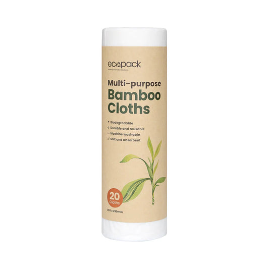 Ecopack Multi-Purpose Bamboo Cleaning Cloths (1 Roll/20 Cloths)