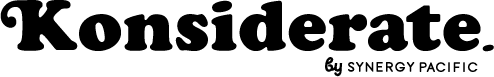 Konsiderate by Synergy Pacific in black text