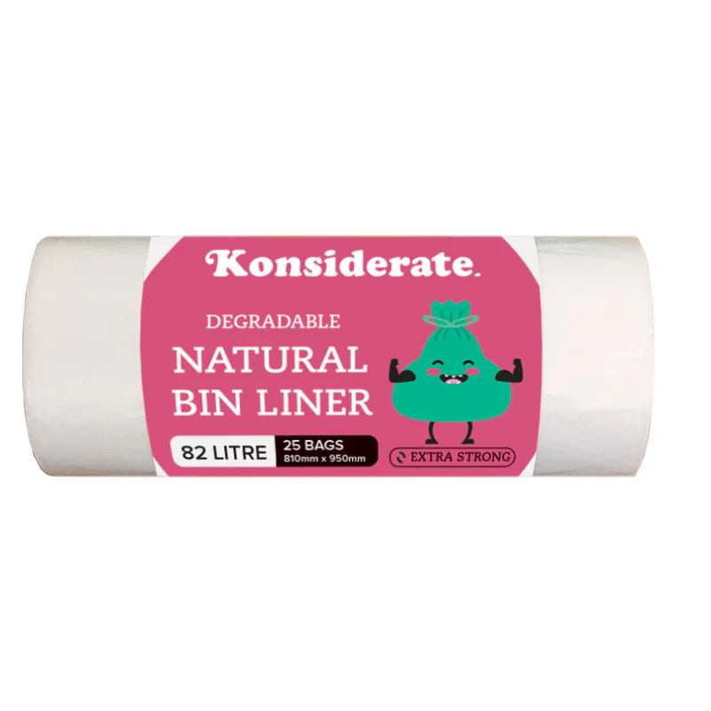 Clear Degradable Bin Liner 82L