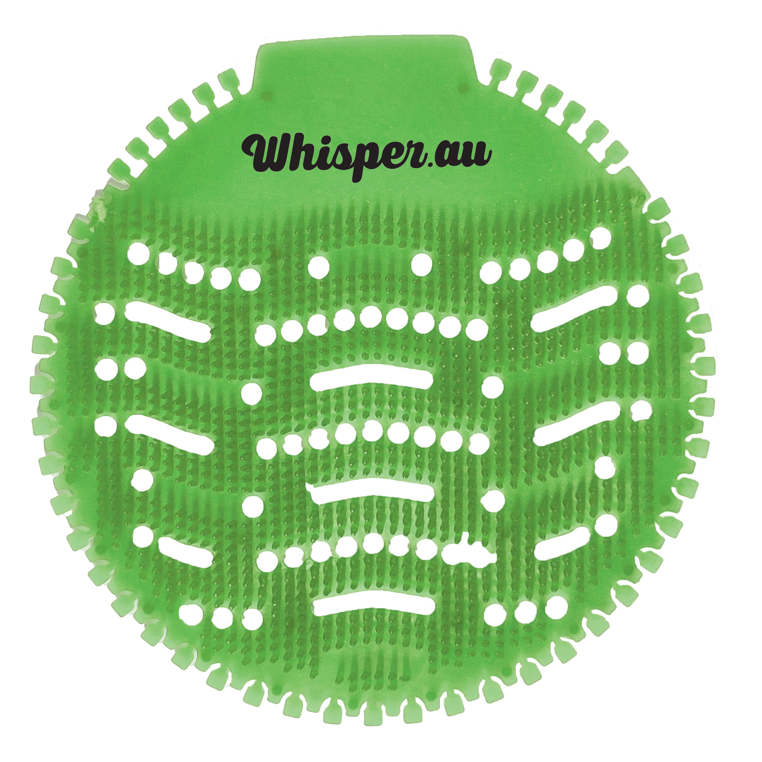 Whisper Urinal screen in cucumber melon, green urinal screen for commercial and retail uses, bulk, manufacturer, spikey, green, scented
