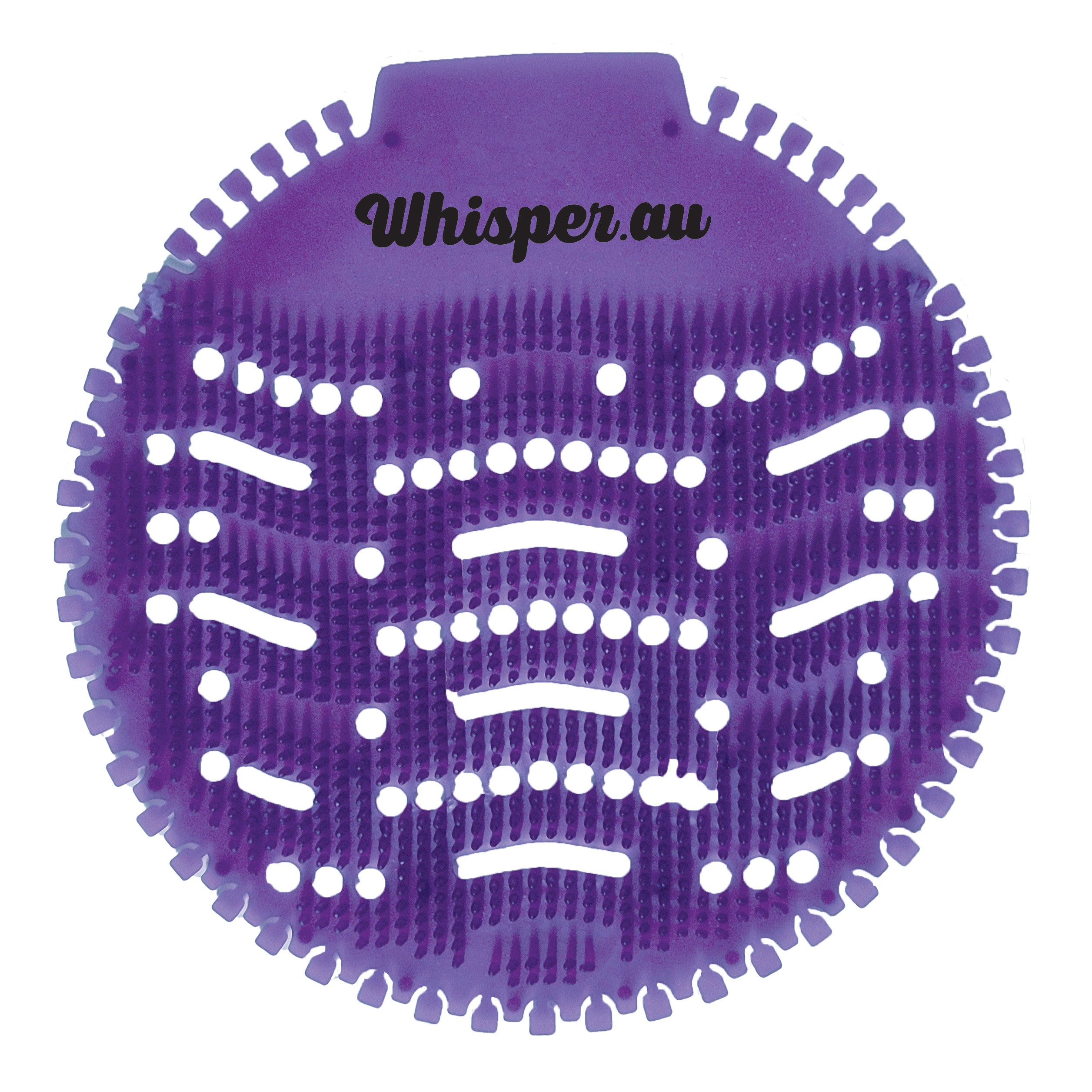 Whisper Urinal screen in kiwi grapefruit, green urinal screen for commercial and retail uses, bulk, manufacturer, spikey, purple, scented