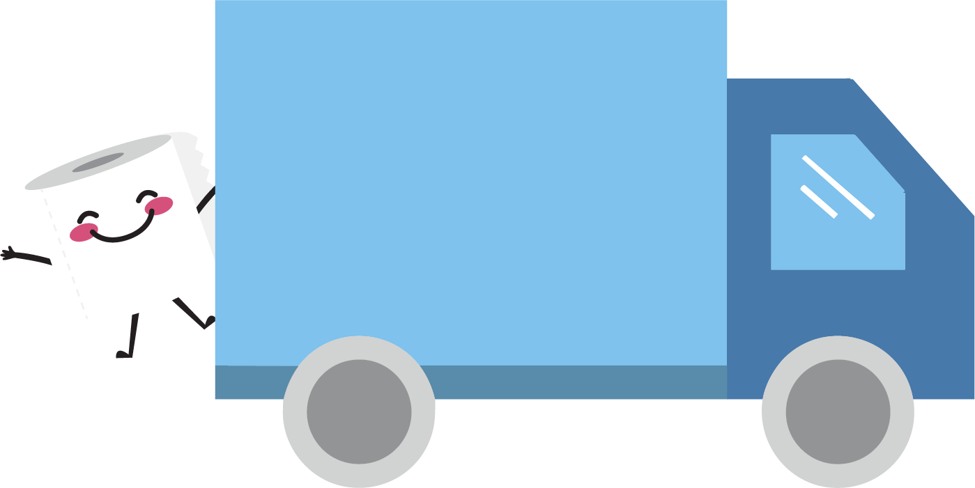 Whisper character on delivery truck, shipping, warehousing, freight, logistics management